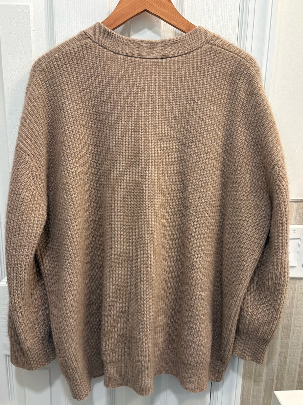 Jenni Kayne Cashmere Cocoon Cardigan, Undyed Stone, Size S - Picture 3 of 6